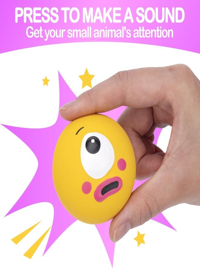 BESNEW Natural Rubber Squeaker Toys for Ferret,High Elasticity Ferret Latex Squeaker Balls 3 Pack,Tough Teething Toys Big Eyes Printed Toy Ball for Small Dogs,Easy to Clean - Image 2